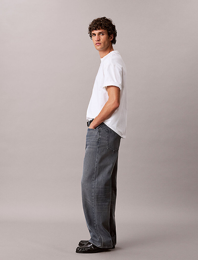 Calvin Klein Mavi Renkli Erkek Baggy Blue Ash Stone Jean Pantolon
