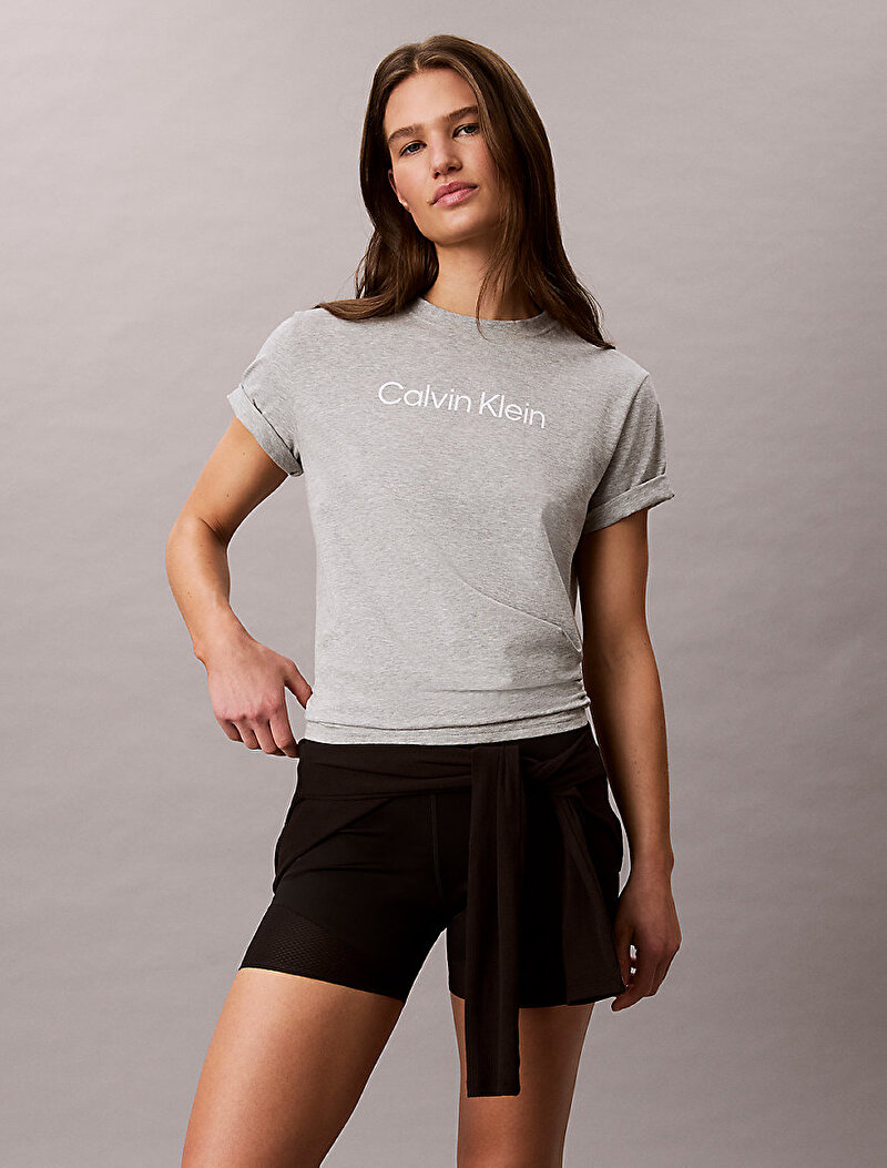 Calvin Klein Gri Renkli Kadın Regular T-shirt