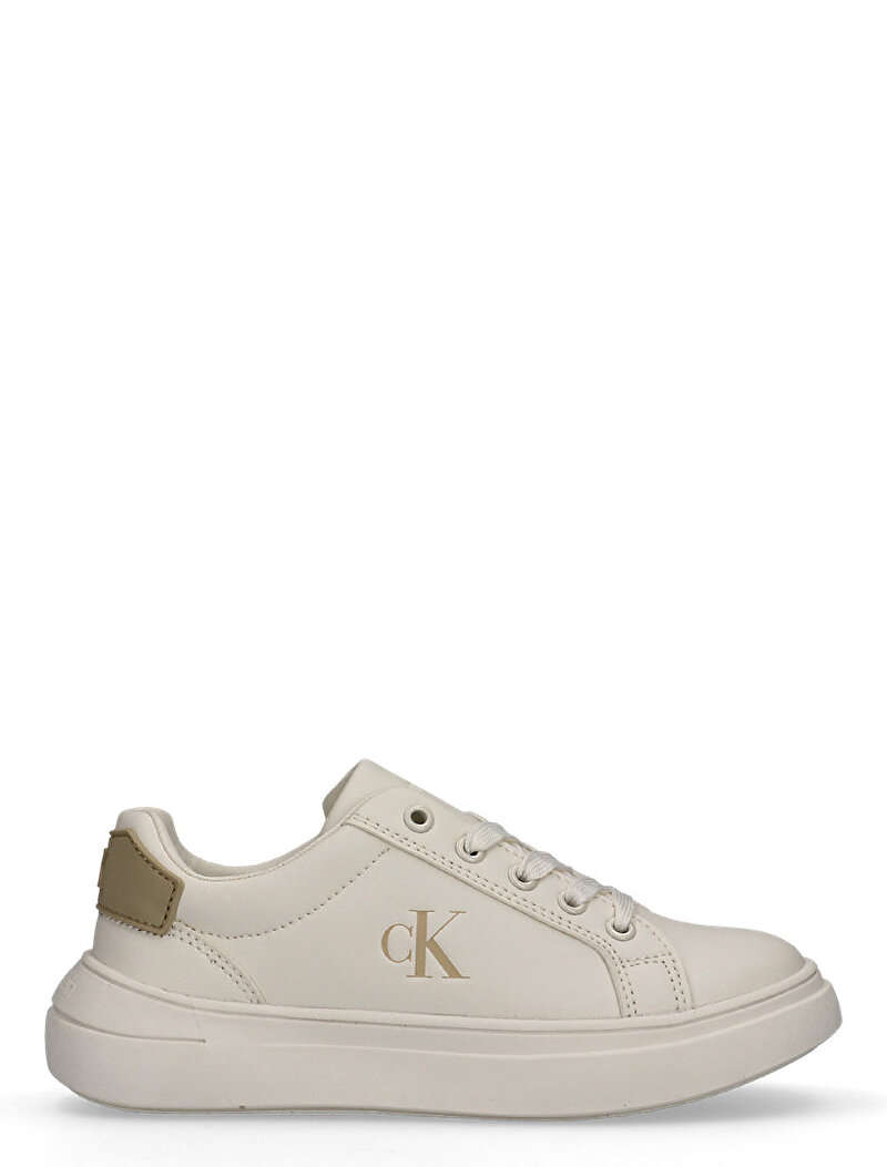 Calvin Klein Bej Renkli Çocuk Unisex Low Cut Laceup Sneaker