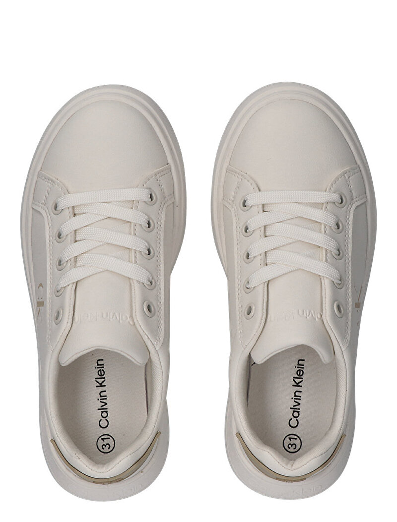 Calvin Klein Bej Renkli Çocuk Unisex Low Cut Laceup Sneaker