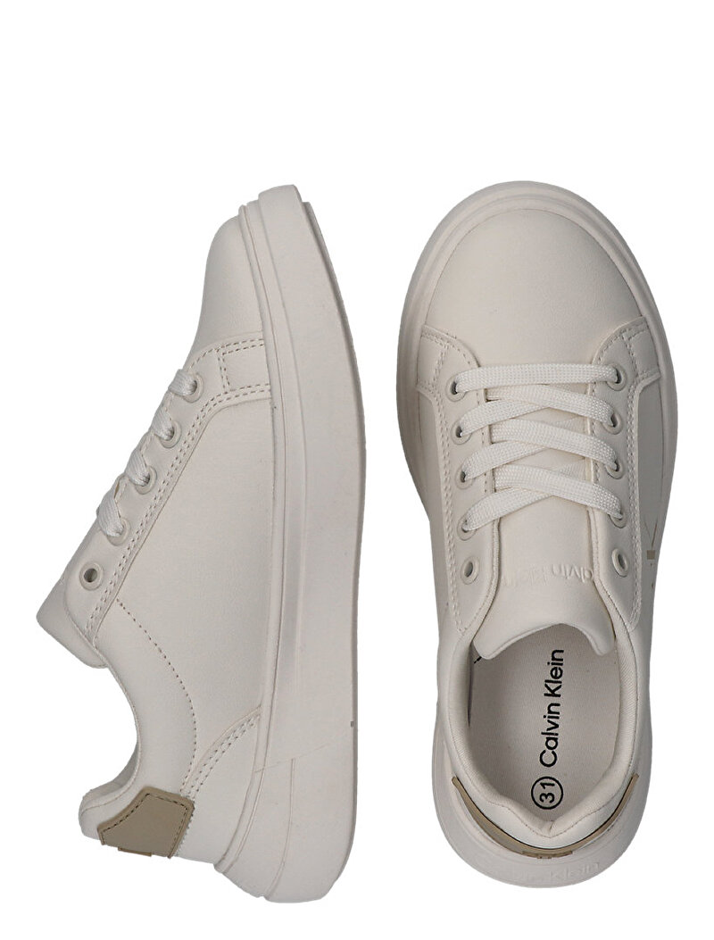 Calvin Klein Bej Renkli Çocuk Unisex Low Cut Laceup Sneaker