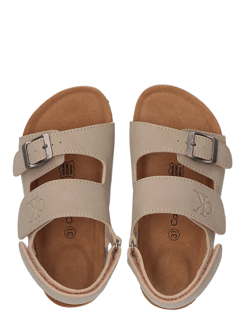 Calvin Klein Bej Renkli Çocuk Unisex Velcro Sandalet