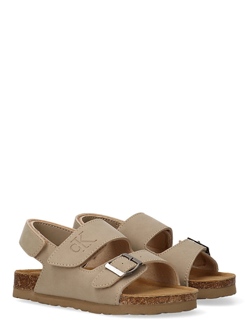 Calvin Klein Bej Renkli Çocuk Unisex Velcro Sandalet