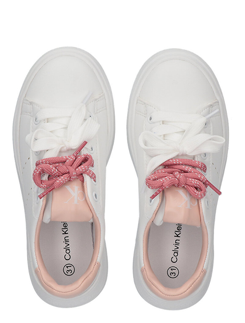 Calvin Klein Beyaz Renkli Kız Çocuk Low Cut Laceup Sneaker