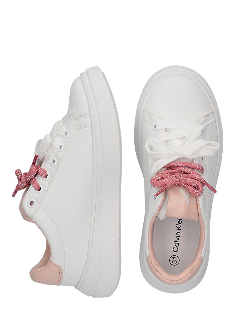 Calvin Klein Beyaz Renkli Kız Çocuk Low Cut Laceup Sneaker