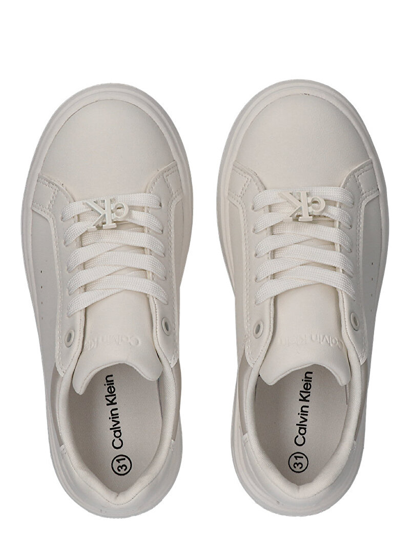 Calvin Klein Bej Renkli Kız Çocuk Low Cut Laceup Sneaker