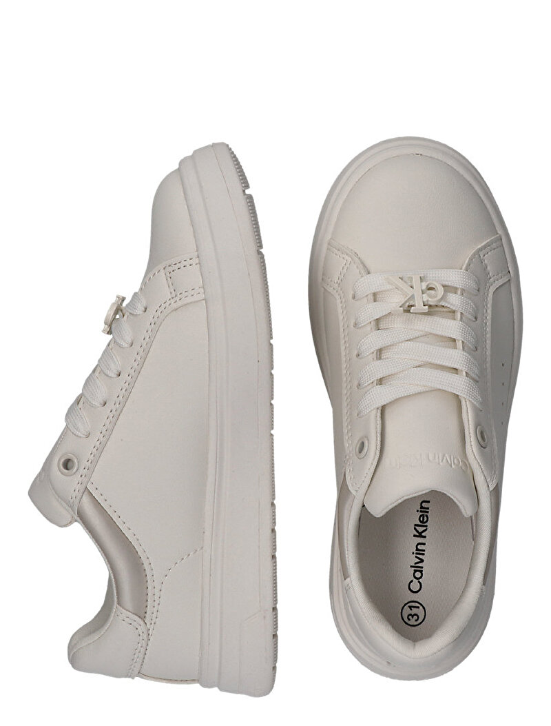Calvin Klein Bej Renkli Kız Çocuk Low Cut Laceup Sneaker