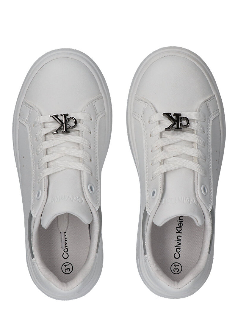 Calvin Klein Beyaz Renkli Kız Çocuk Low Cut Laceup Sneaker