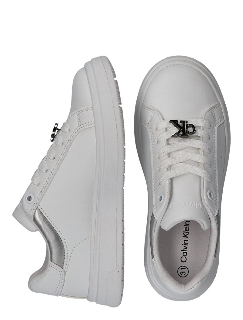 Calvin Klein Beyaz Renkli Kız Çocuk Low Cut Laceup Sneaker
