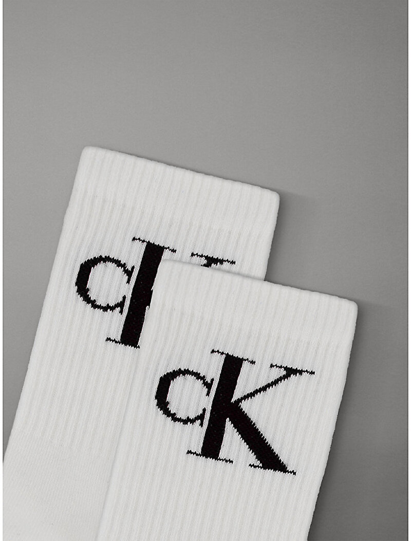 Calvin Klein Beyaz Renkli Kadın CKJ 4'lü Paket Çorap