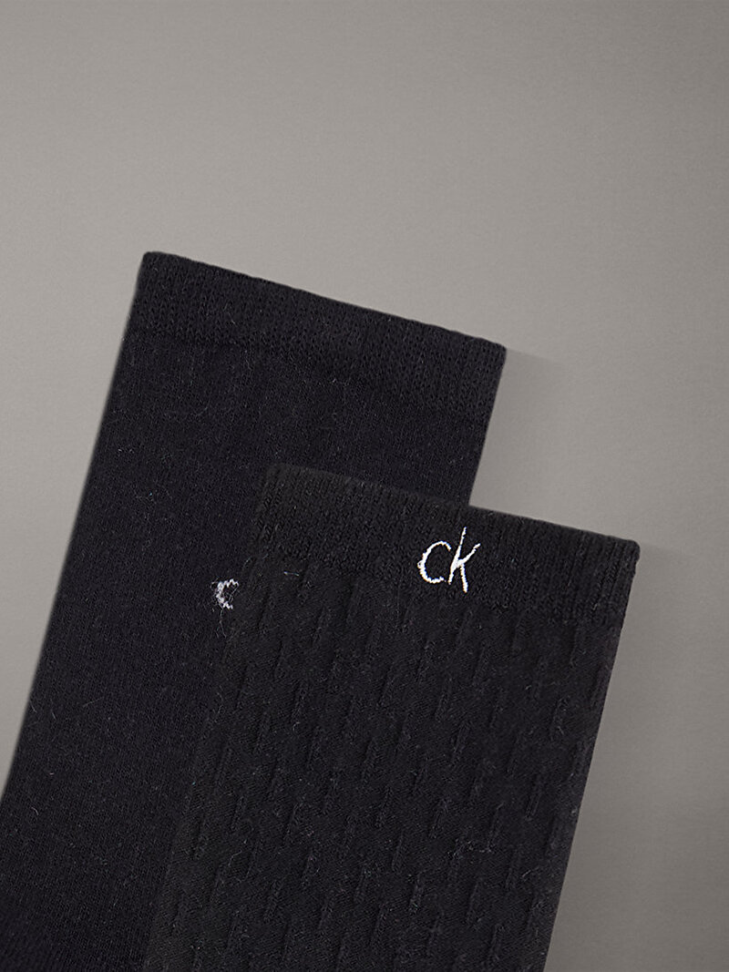 Calvin Klein Siyah Renkli Kadın CK 2'li Paket Çorap