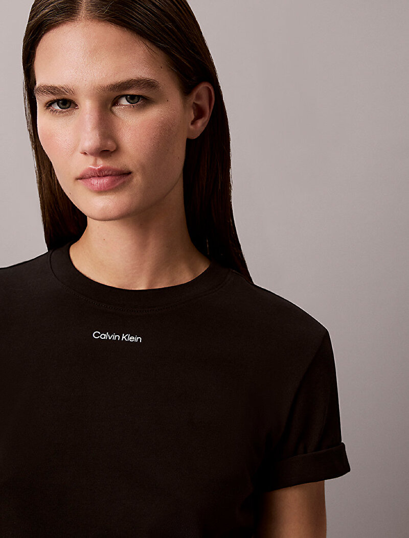 Calvin Klein Siyah Renkli Kadın 20s Classic Logo T-shirt