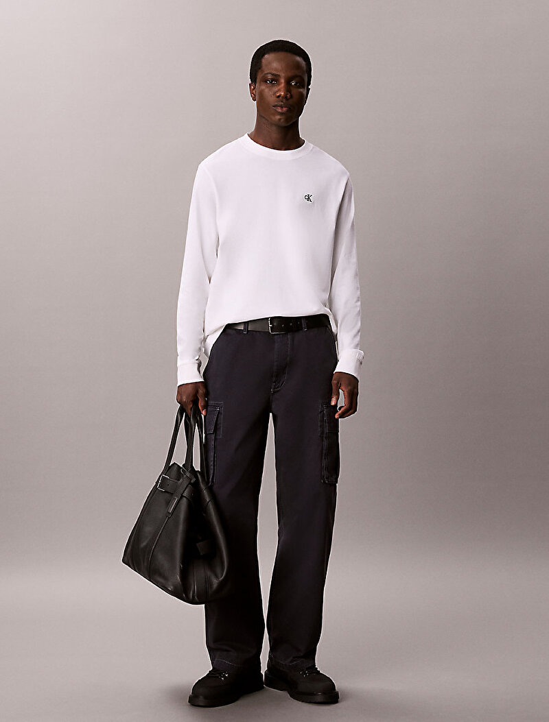Calvin Klein Beyaz Renkli Erkek Easy Monogram T-shirt