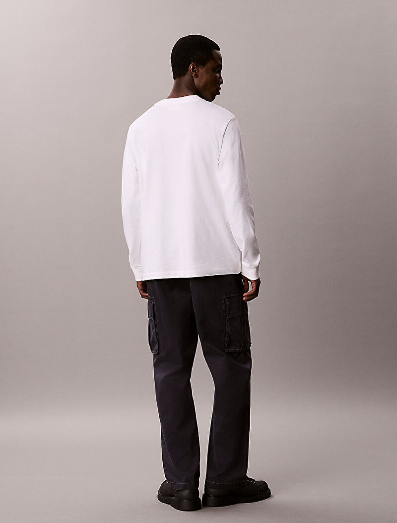 Calvin Klein Beyaz Renkli Erkek Easy Monogram T-shirt