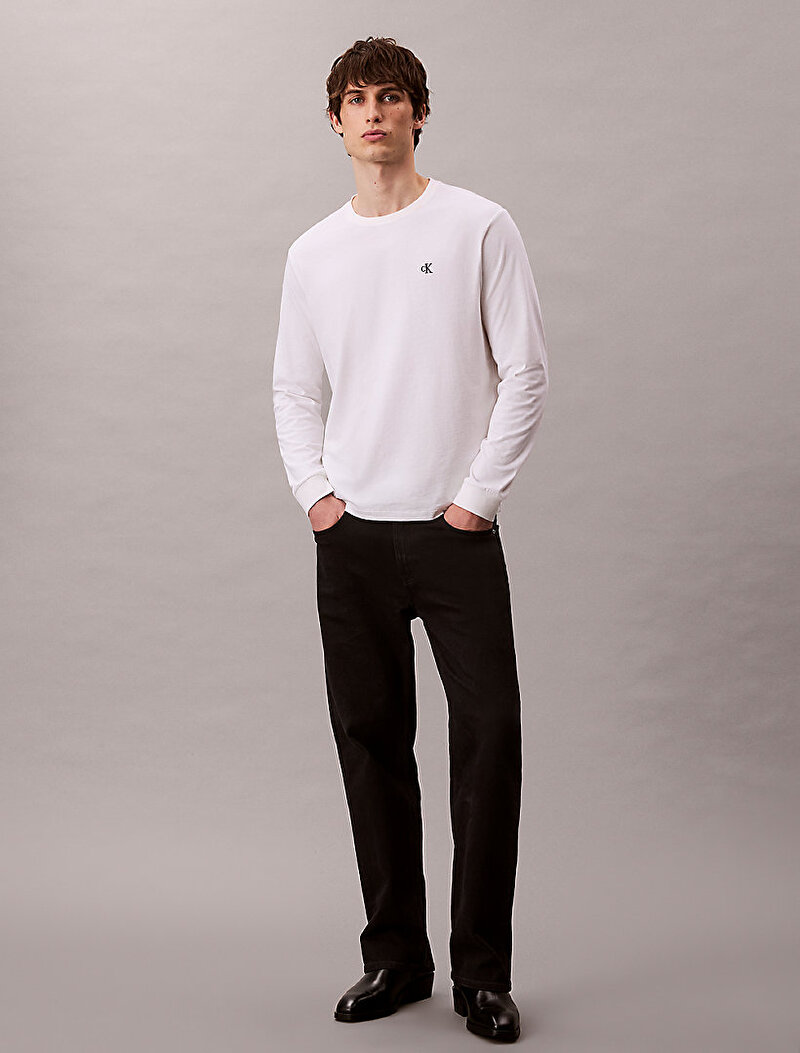 Calvin Klein Beyaz Renkli Erkek Easy Monogram T-shirt