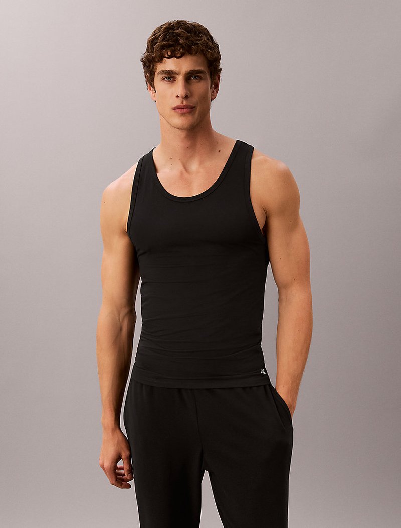 Calvin Klein Siyah Renkli Erkek 3'lü Paket Tank Top