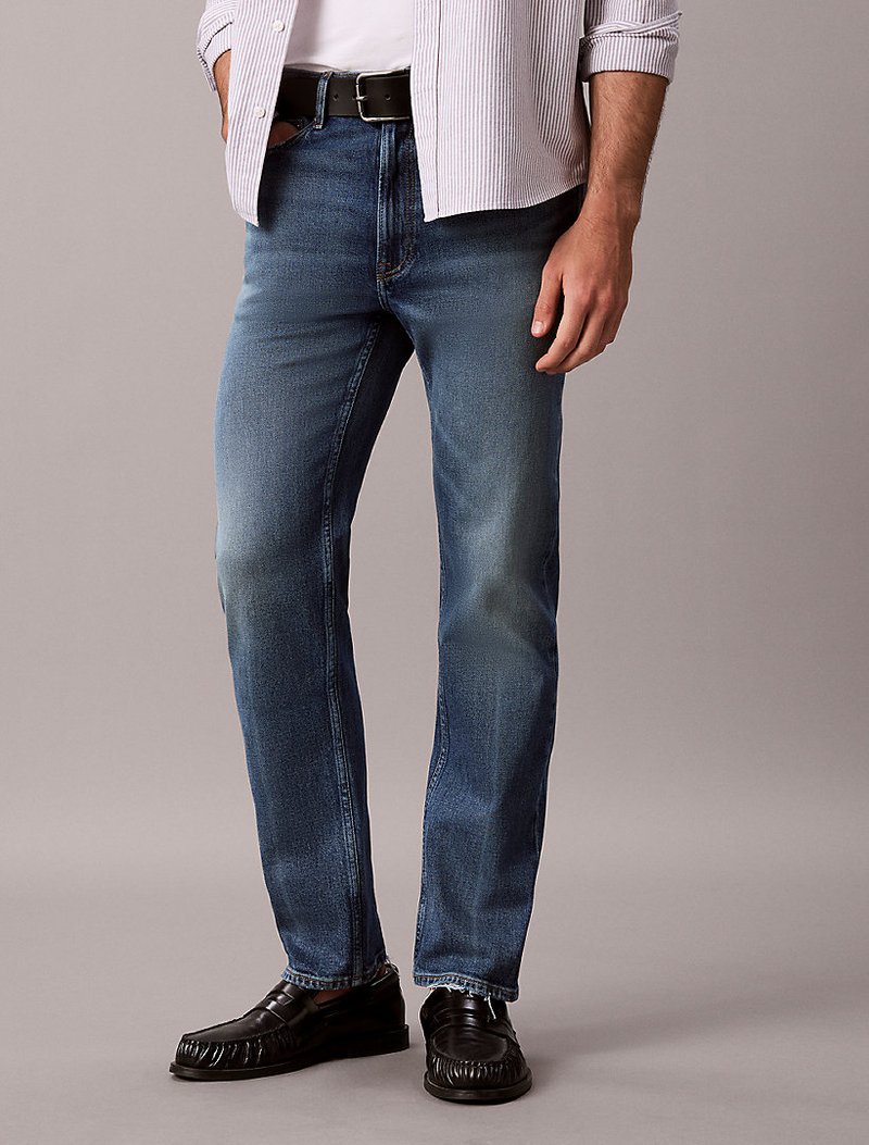 Calvin Klein Beyaz Renkli Erkek Standard Straight Jean Pantolon