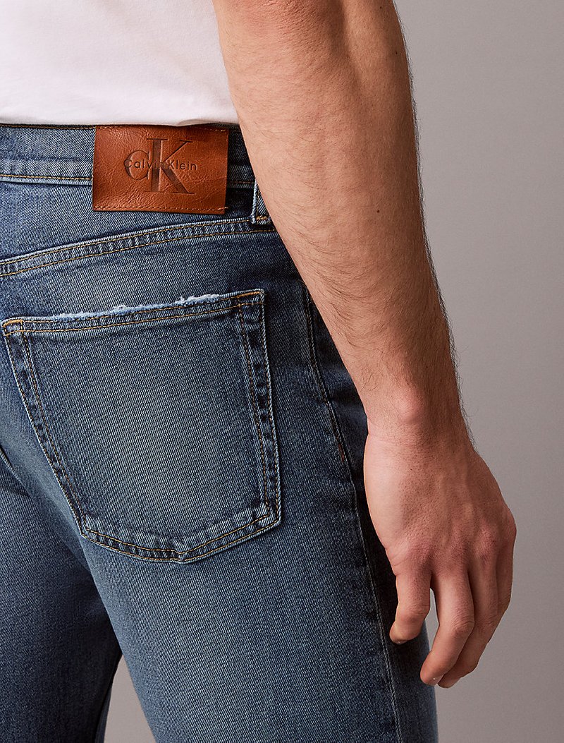 Calvin Klein Beyaz Renkli Erkek Standard Straight Jean Pantolon