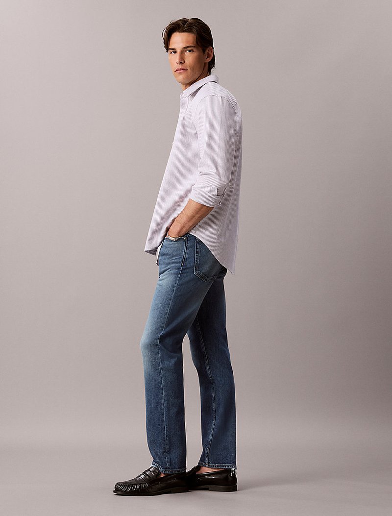Calvin Klein Beyaz Renkli Erkek Standard Straight Jean Pantolon