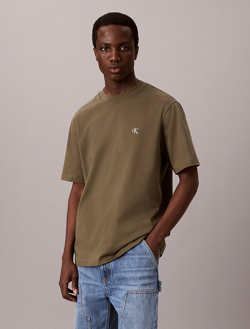 Calvin Klein Yeşil Renkli Erkek Easy Monologo T-shirt