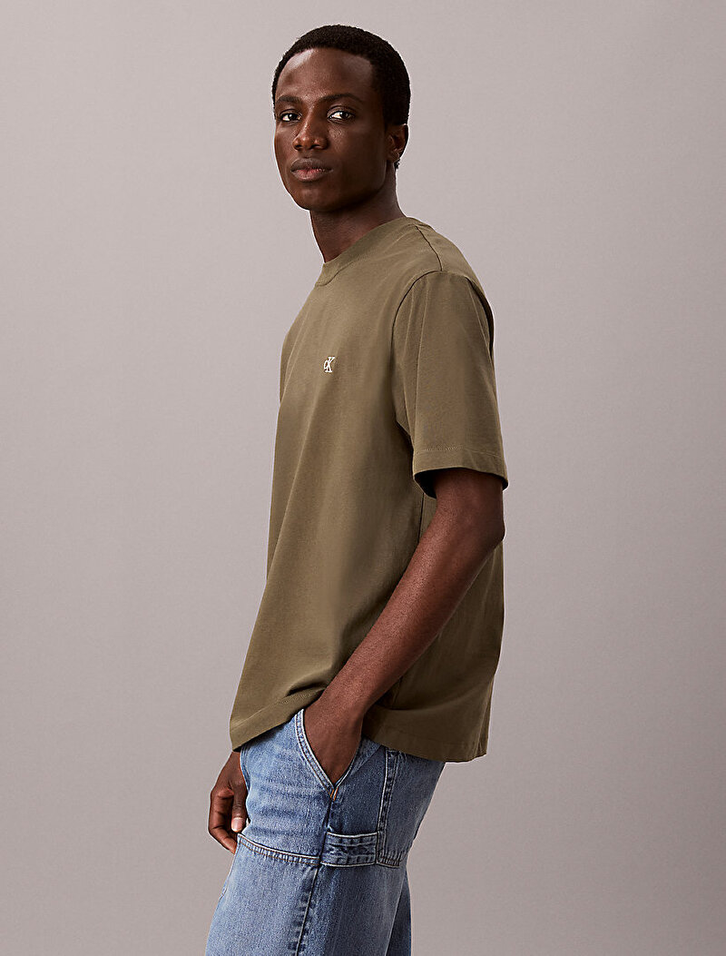 Calvin Klein Yeşil Renkli Erkek Easy Monologo T-shirt