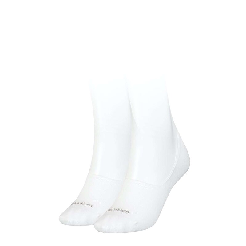 Calvin Klein Beyaz Renkli Kadın Footie Mid Çorap