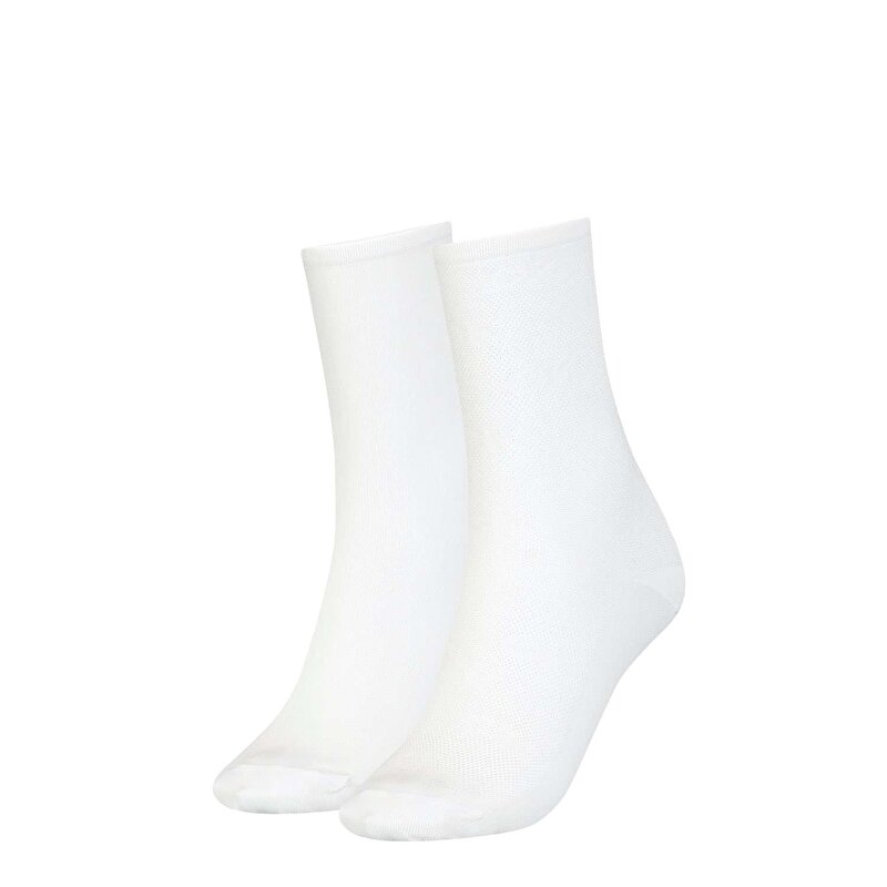 Calvin Klein Beyaz Renkli Kadın 2'Li Çorap