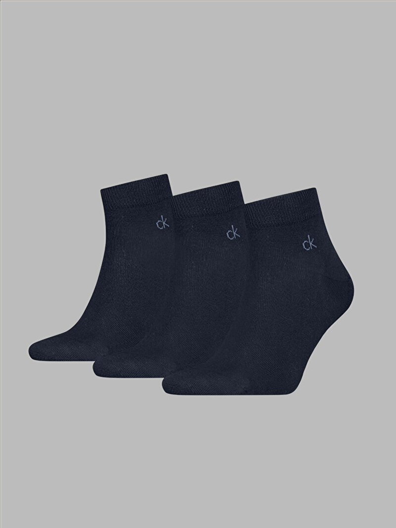Calvin Klein Lacivert Renkli Erkek CK Quarter 3'lü Paket Çorap