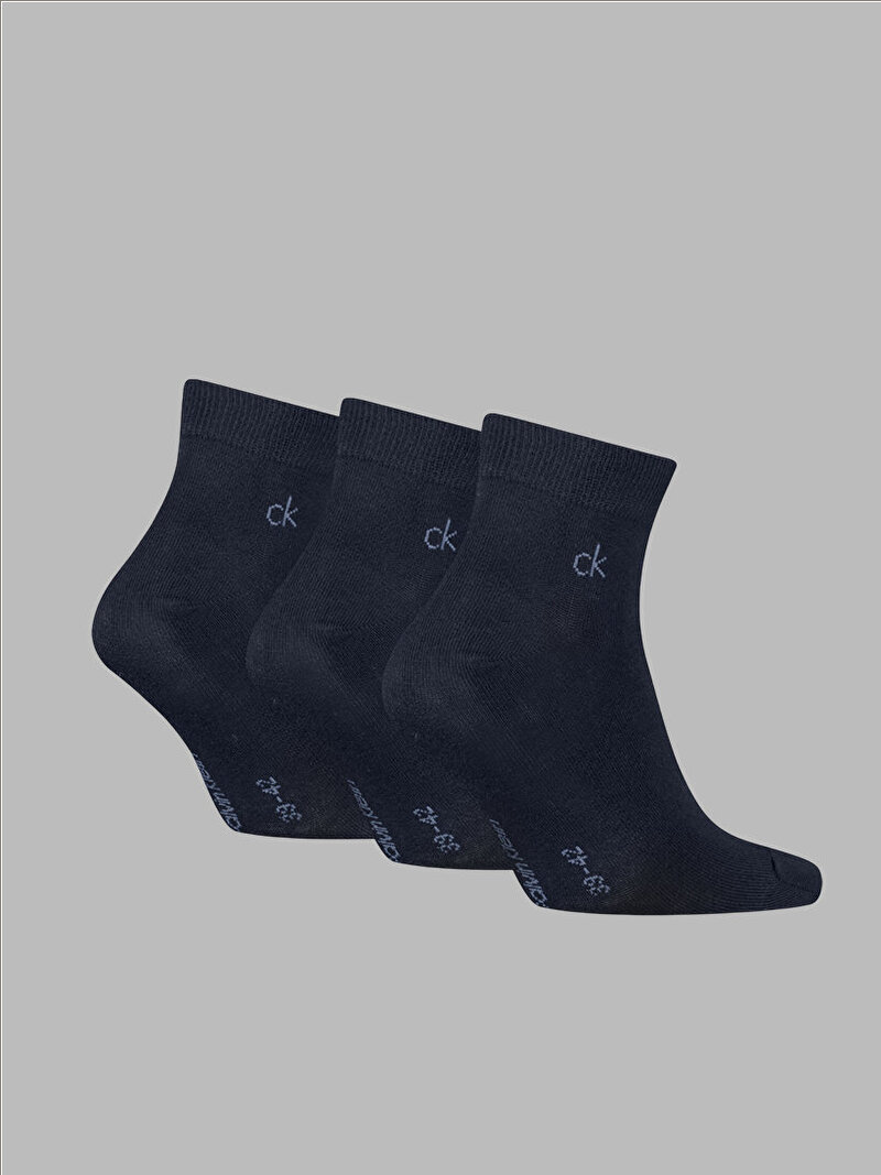 Calvin Klein Lacivert Renkli Erkek CK Quarter 3'lü Paket Çorap