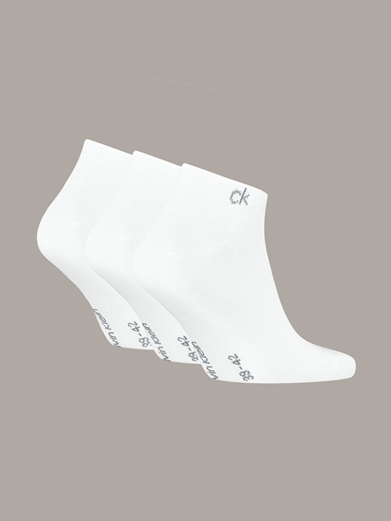 Calvin Klein Beyaz Renkli Erkek CK 3'lü Paket Sneaker Çorabı