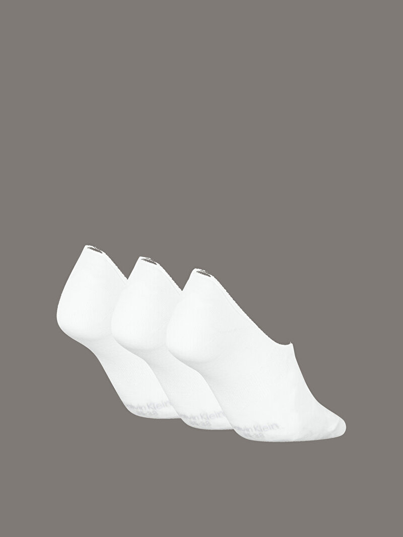 Calvin Klein Beyaz Renkli Kadın CK Footie Çorap