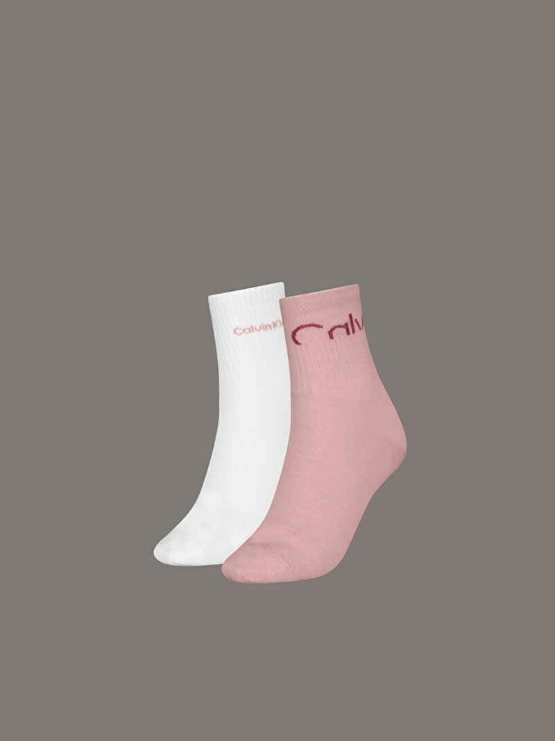 Calvin Klein Pembe Renkli Kadın CK Kısa Çorap