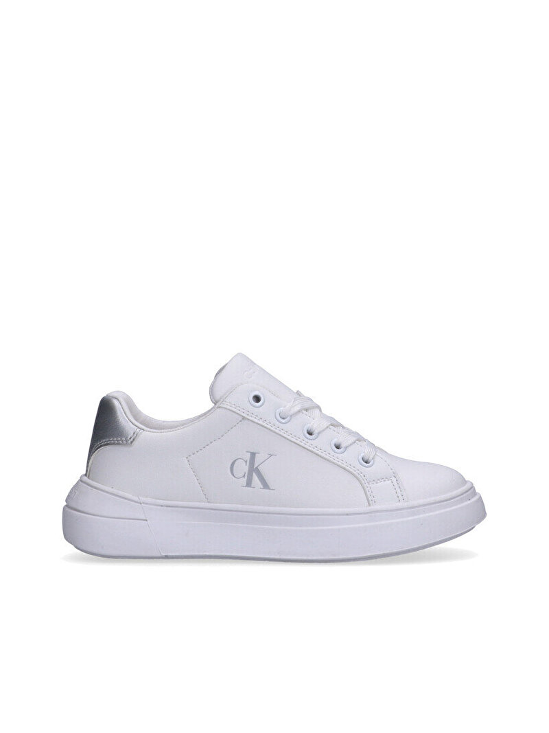 Calvin Klein Beyaz Renkli Çocuk Unisex Low Cut Lace Up Sneaker