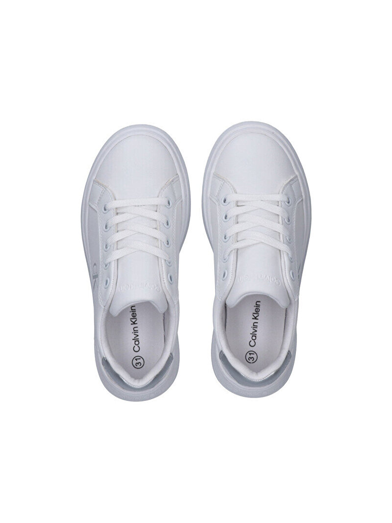 Calvin Klein Beyaz Renkli Çocuk Unisex Low Cut Lace Up Sneaker