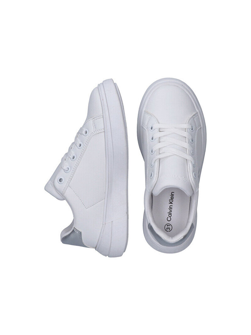 Calvin Klein Beyaz Renkli Çocuk Unisex Low Cut Lace Up Sneaker