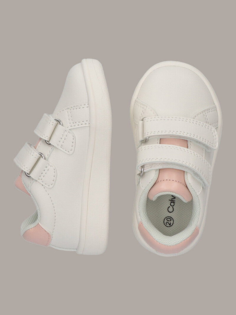 Calvin Klein Beyaz Renkli Kız Çocuk Low Cut Velcro Sneaker