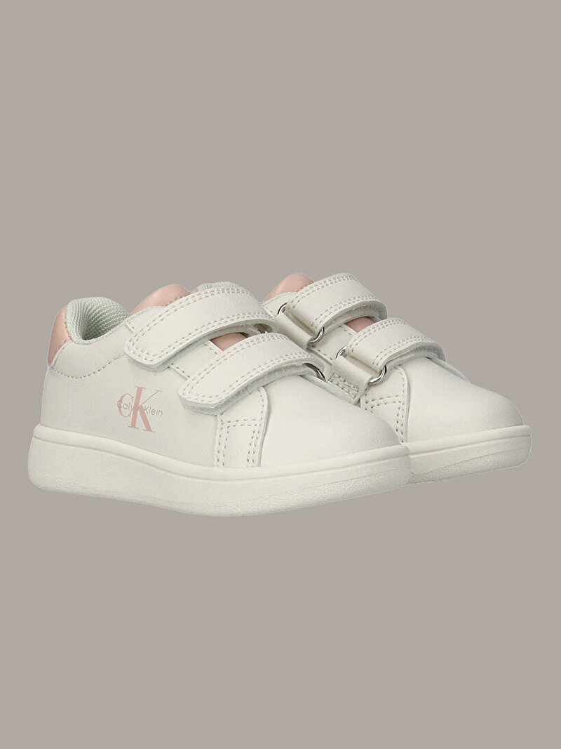 Calvin Klein Beyaz Renkli Kız Çocuk Low Cut Velcro Sneaker