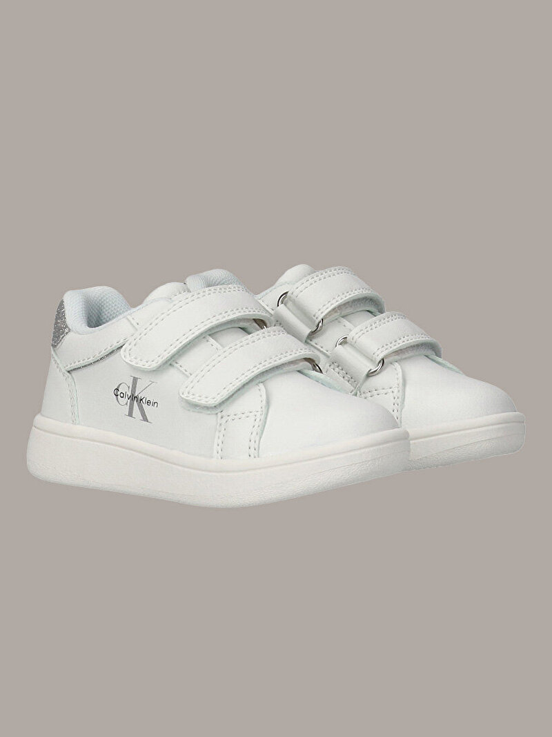 Calvin Klein Beyaz Renkli Kız Çocuk Low Cut Velcro Sneaker
