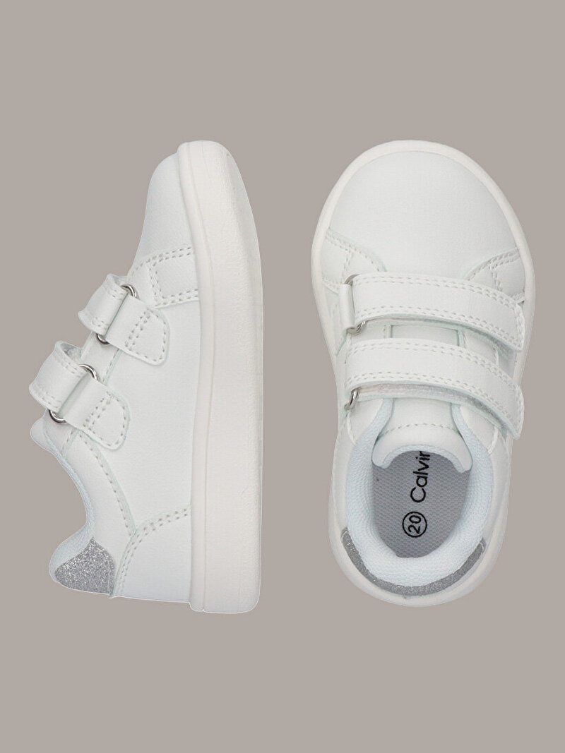 Calvin Klein Beyaz Renkli Kız Çocuk Low Cut Velcro Sneaker