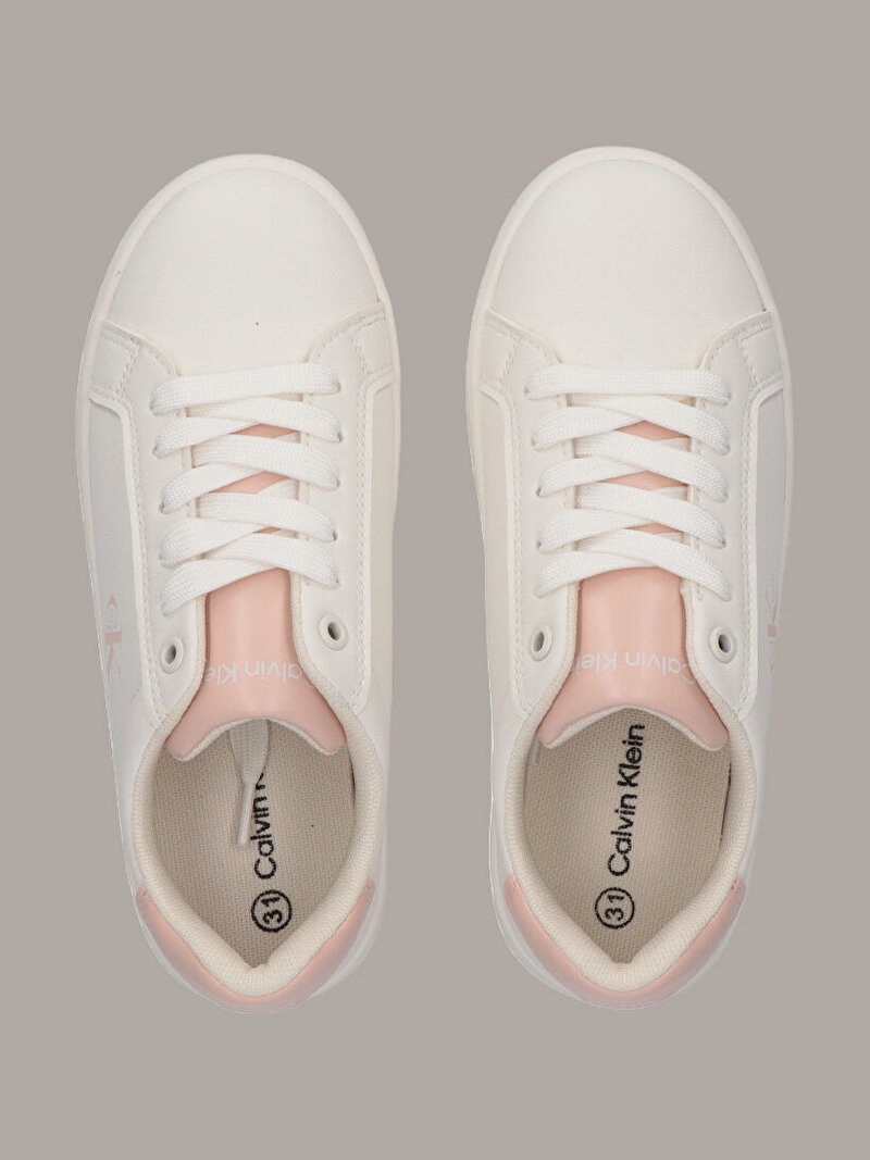 Calvin Klein Beyaz Renkli Kız Çocuk Low Cut Laceup Sneaker