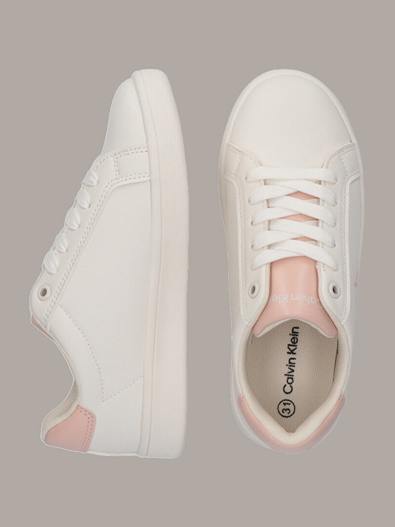 Calvin Klein Beyaz Renkli Kız Çocuk Low Cut Laceup Sneaker
