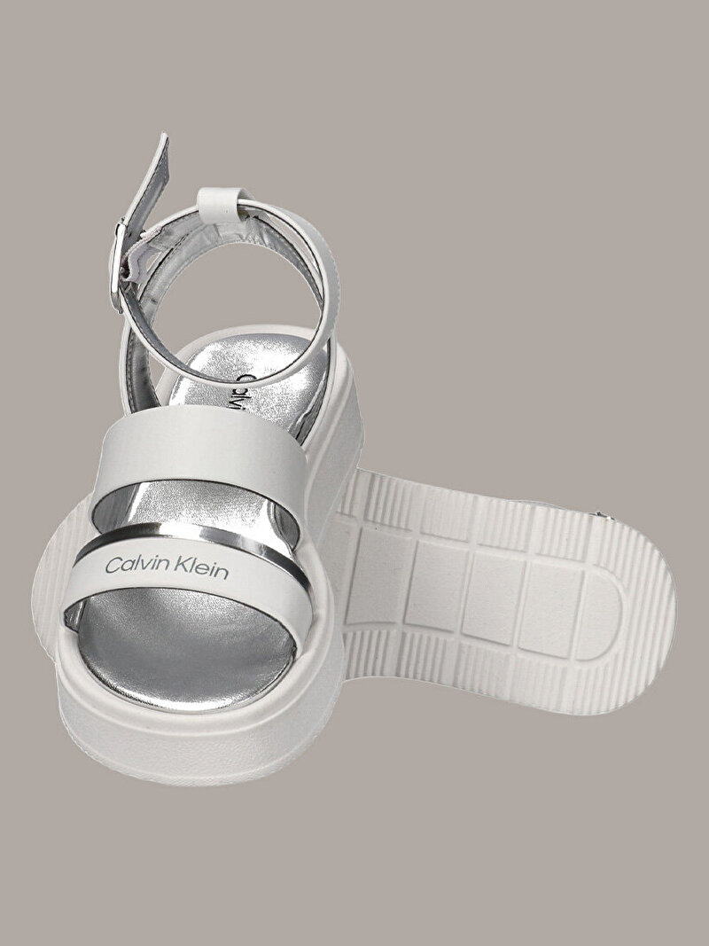 Calvin Klein Beyaz Renkli Kız Çocuk Velcro Sandalet