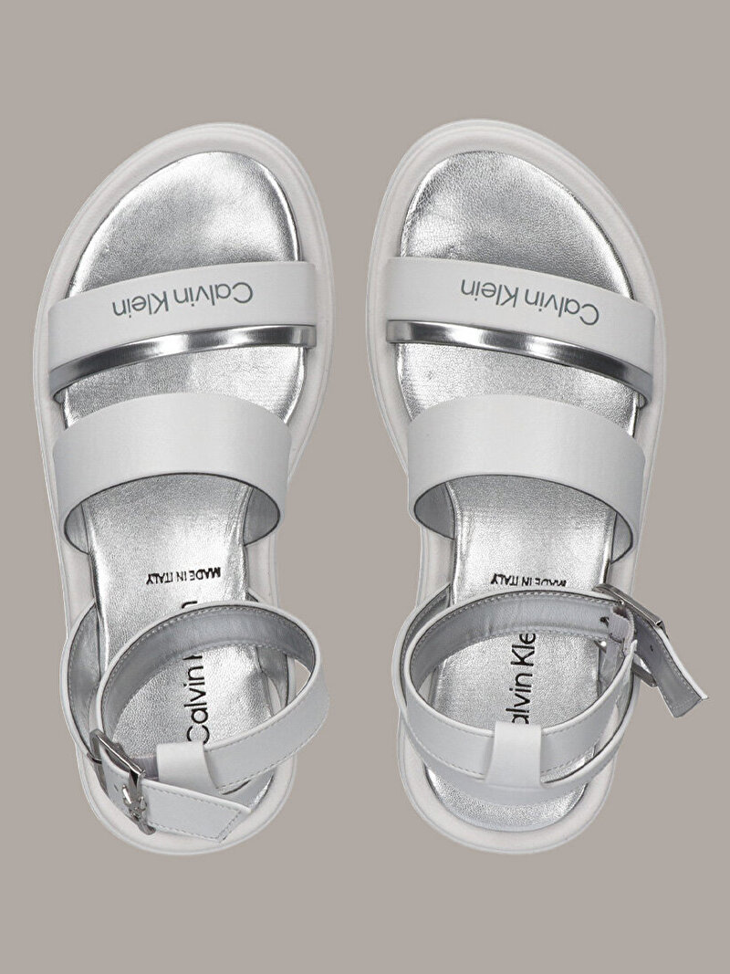 Calvin Klein Beyaz Renkli Kız Çocuk Velcro Sandalet