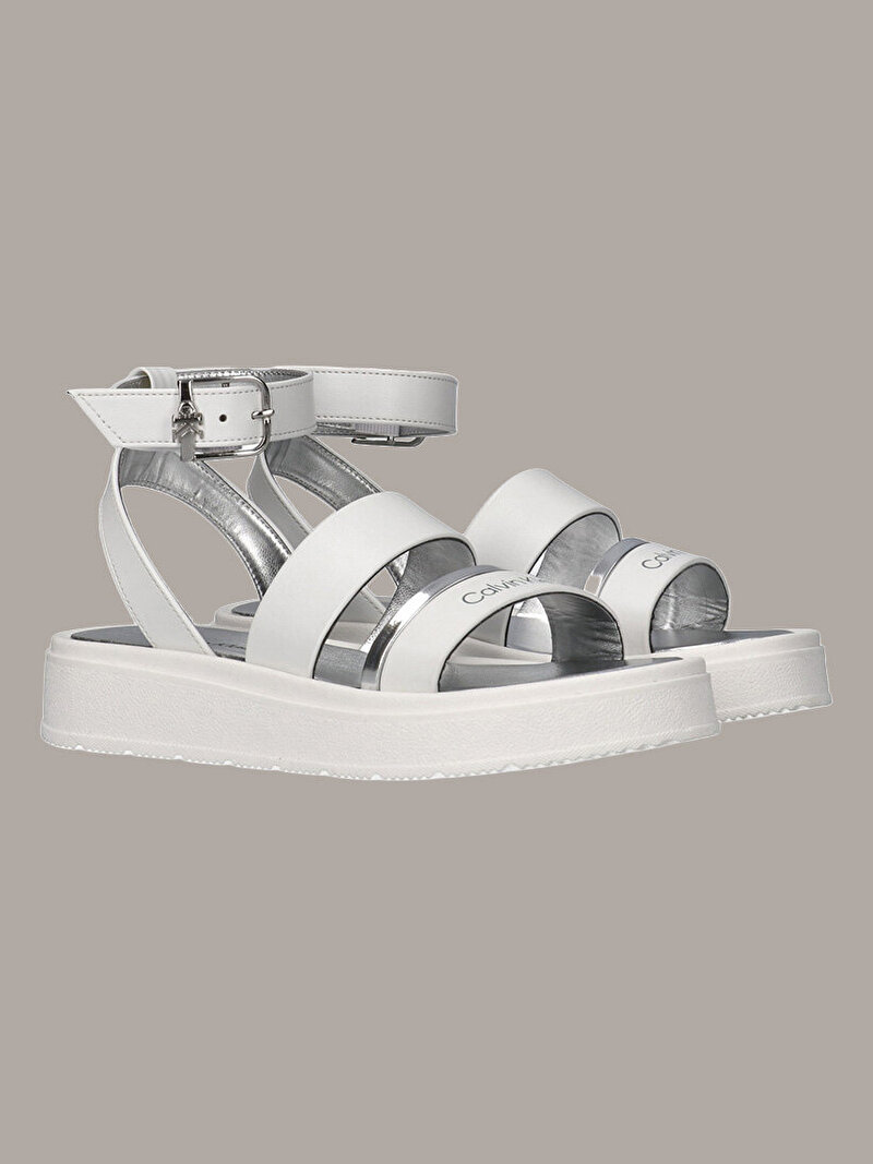 Calvin Klein Beyaz Renkli Kız Çocuk Velcro Sandalet