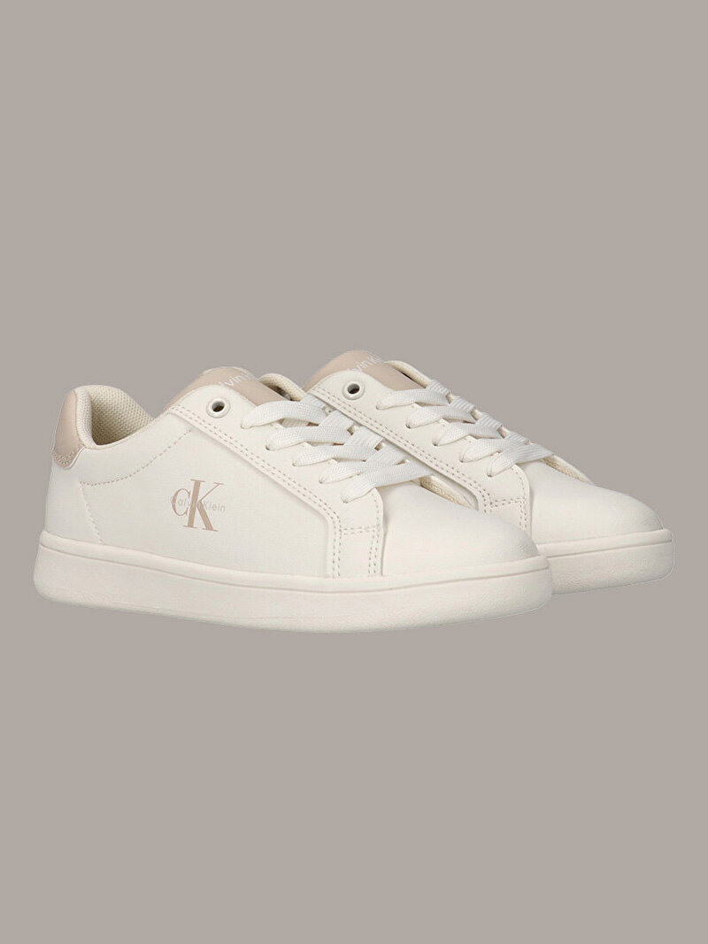 Calvin Klein Bej Renkli Çocuk Unisex Low Cut Laceup Sneaker