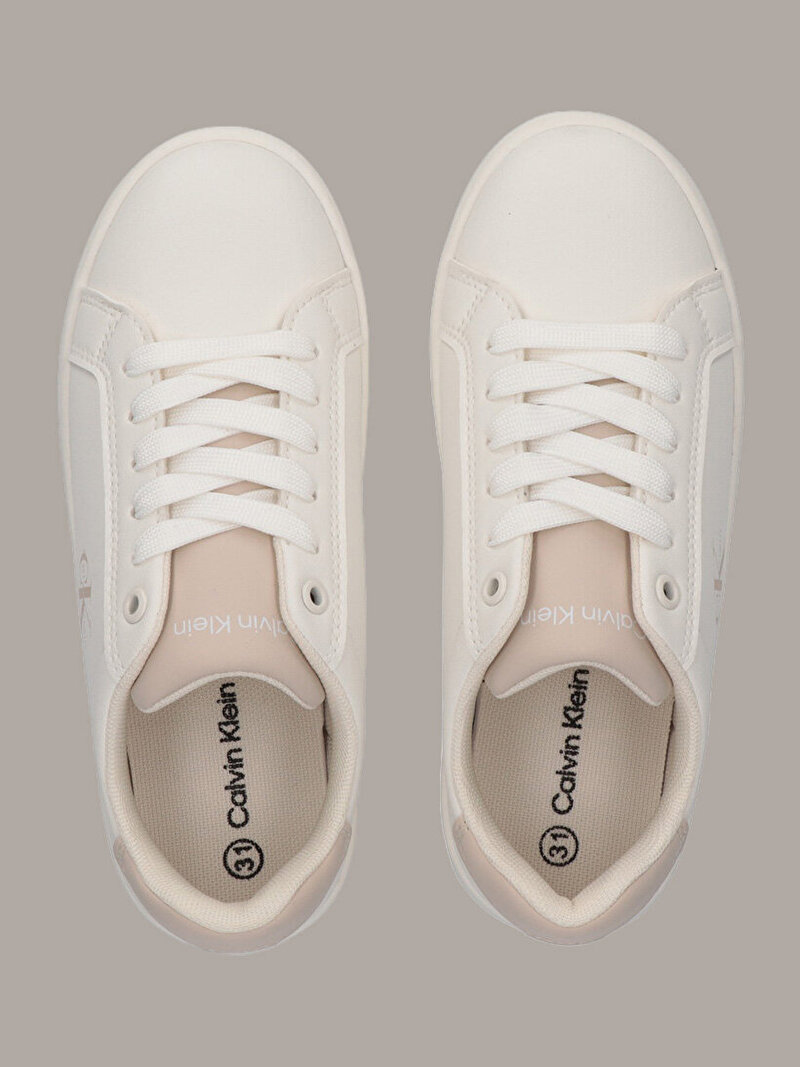 Calvin Klein Bej Renkli Çocuk Unisex Low Cut Laceup Sneaker