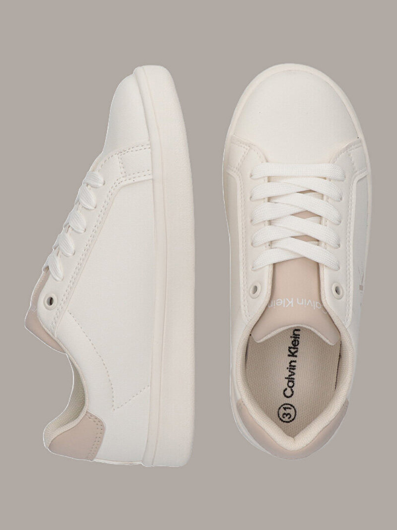 Calvin Klein Bej Renkli Çocuk Unisex Low Cut Laceup Sneaker