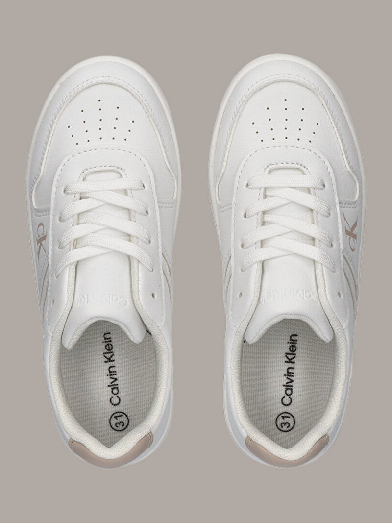 Calvin Klein Bej Renkli Çocuk Unisex Low Cut Laceup Sneaker
