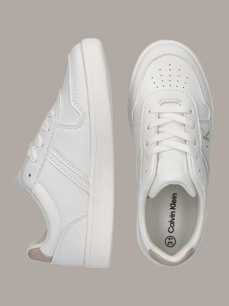 Calvin Klein Bej Renkli Çocuk Unisex Low Cut Laceup Sneaker