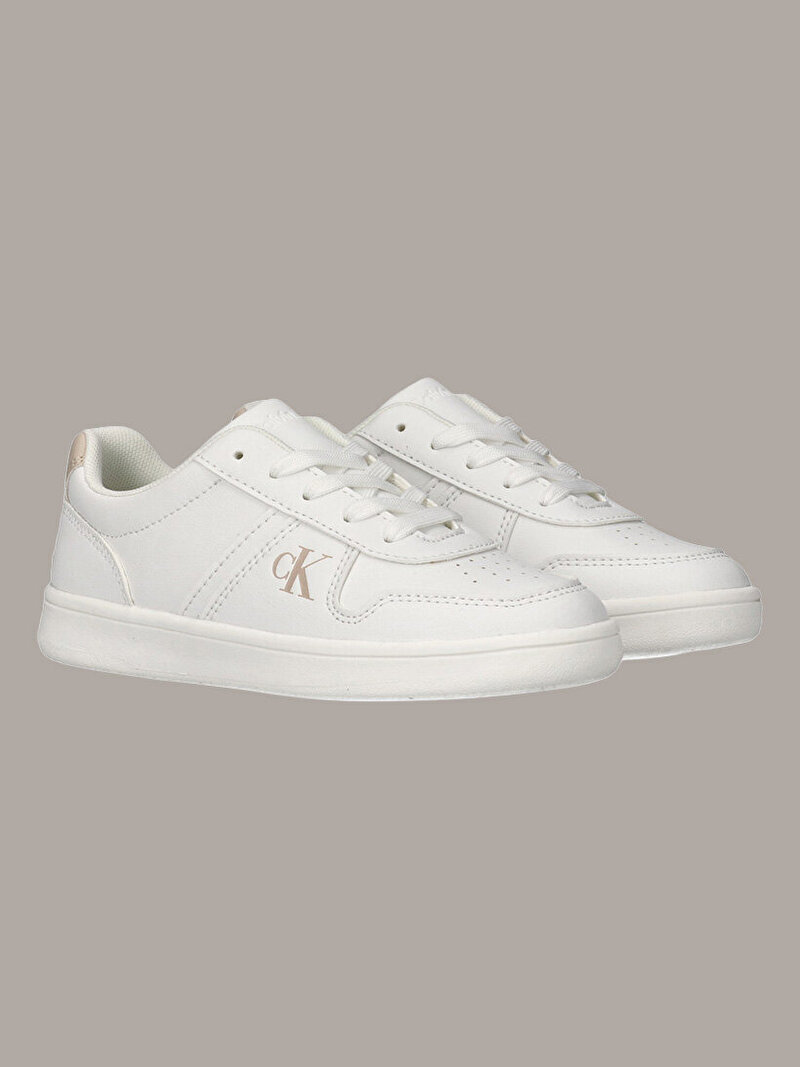 Calvin Klein Bej Renkli Çocuk Unisex Low Cut Laceup Sneaker